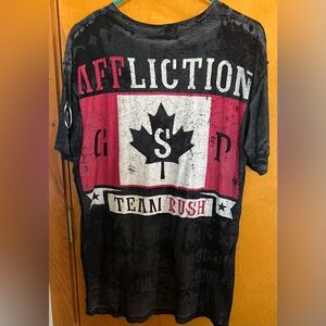 Men’s L Affliction Georges St. Pierre reversible t-shirt. GSP Team Rush